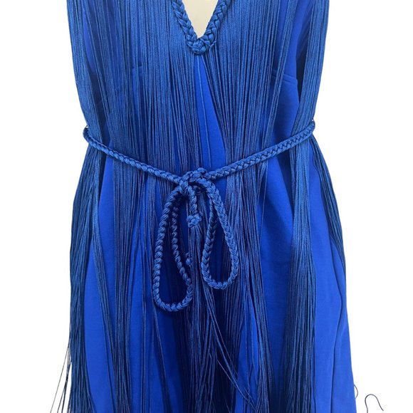 Free People Fringe Element Mini Bodycon Dress Blue Sleeveless Size S - Picture 15 of 16